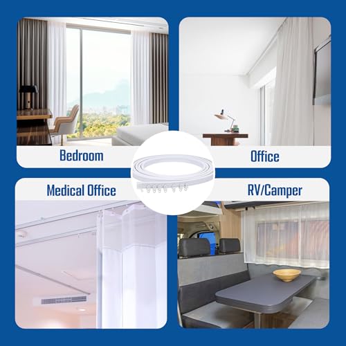 UrbanRed 3m White Flexible Ceiling Curtain Track Kit - Easy Install