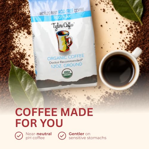 Organic Medium Roast Ground Coffee 12oz Pack of 2 - Smooth, Balanced Flavor - USDA Certified