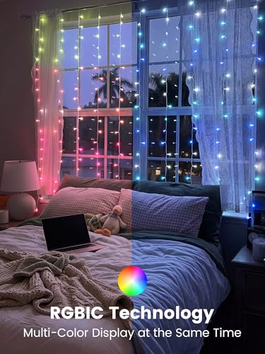 Curtain Lights Color Changing, 200 LED Fairy with App