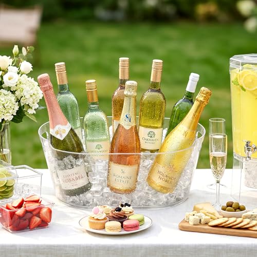 Plastic Ice Bucket Set 13L for Parties and Events - 2 Pieces, BPA Free