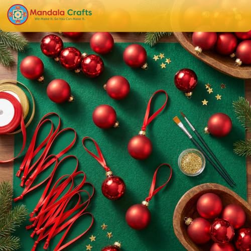 Red Christmas Ribbon Ornament Hangers Loops, 100 pcs - Handmade & Reusable