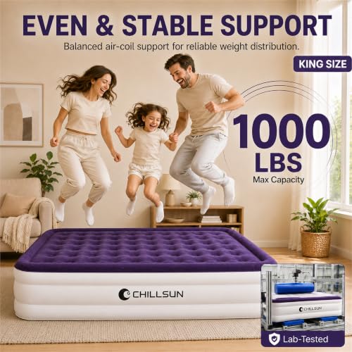 Purple King Air Mattress with Built-in Pump - 18 Inch Raised Comfort Bed