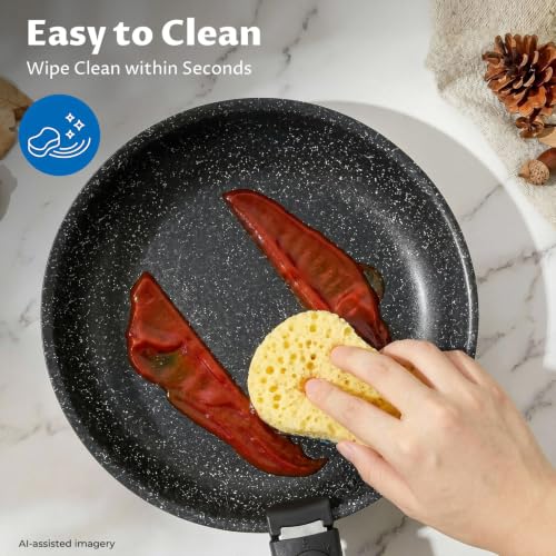 BEZIA 10-Piece Induction Cookware Set with Removable Handles, Nonstick Pots & Pans