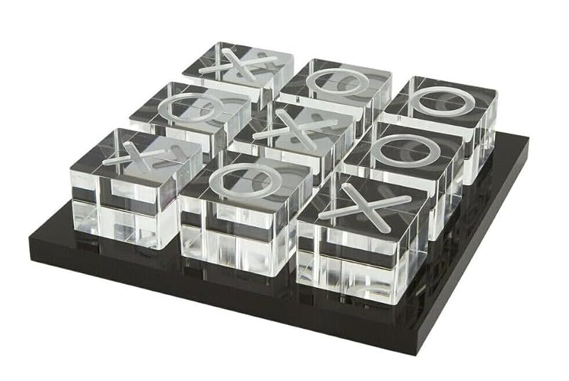 Modern Tic Tac Toe for Home Decoration Acrylic XO with Black Base