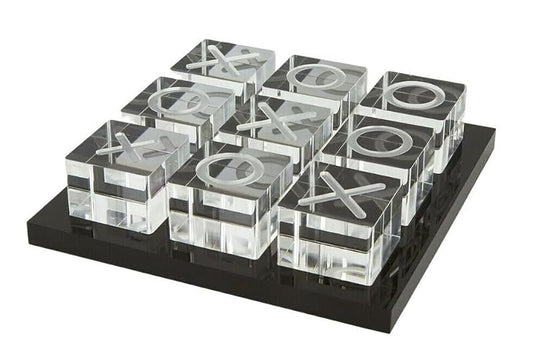 Modern Tic Tac Toe for Home Decoration Acrylic XO with Black Base