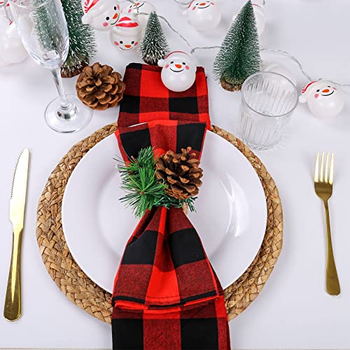 Wonlex Handmade Pine Cone Napkin Rings Set of 6 Farmhouse Fall Holiday Decor