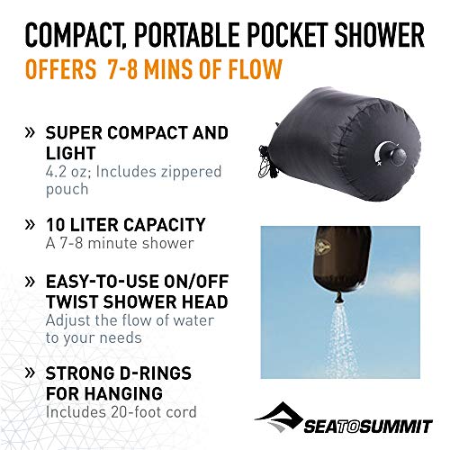 Pocket Shower 10L for Camping & Backpacking - Black