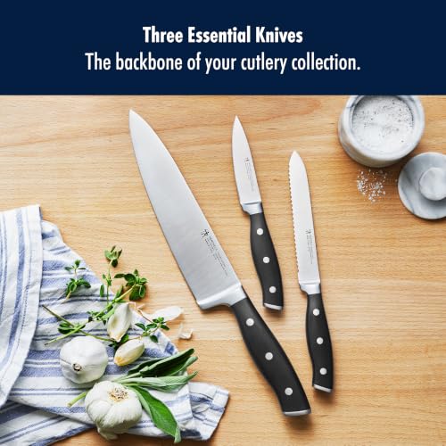 Henckels Forged Accent Razor-Sharp Kitchen Knife Set - Black Handle, 3-Piece