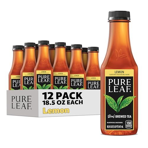 Pure Leaf Sweetened Lemon Iced Tea Bottles - Real Brewed Tea, 18.5 Fl Oz, Pack of 12