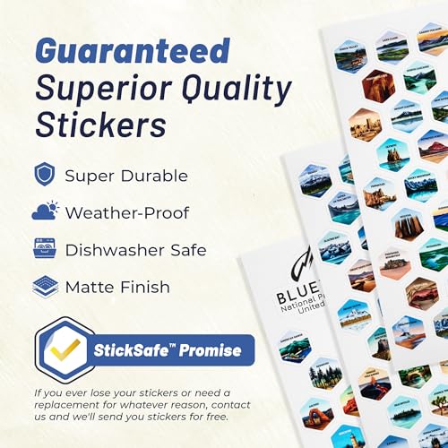 BlueTrail National Parks Water Bottle with Stickers - Midnight Edition