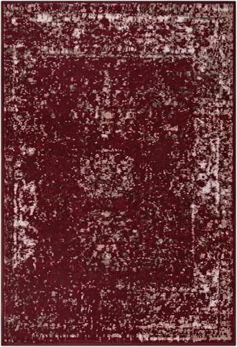 Vintage French-Inspired Area Rug - Sofia Collection, Burgundy & Gray, 2'2" x 3'1" Rectangle