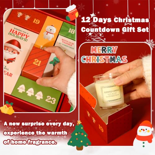 SCENTORINI 12 Days Christmas Advent Calendar Holiday Fragrance & Self-Care Gifts Set