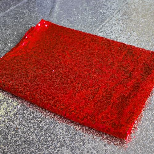JYFLZQ Red Sequin Table Runner 12x108 inches - 10 Pack for Parties