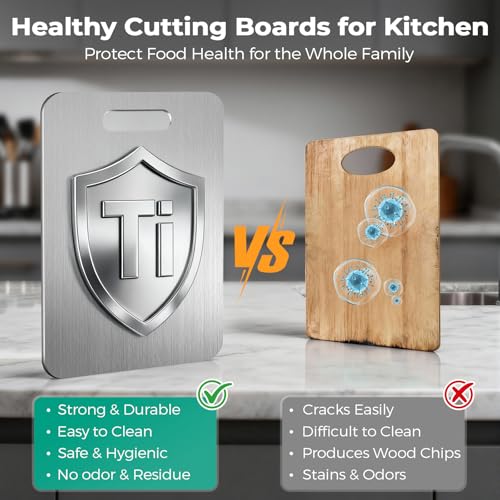 Xanthic Titanium Cutting Board - Food Grade, Dishwasher Safe, Heavy Duty for Meat & Fruits
