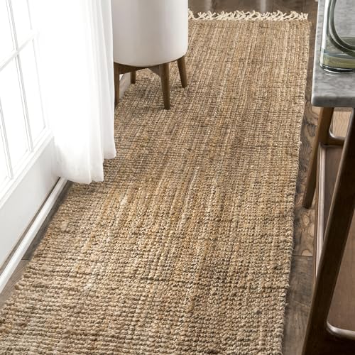 nuLOOM Raleigh Farmhouse Jute Tasseled Runner Rug 2'6" x 8" Natural