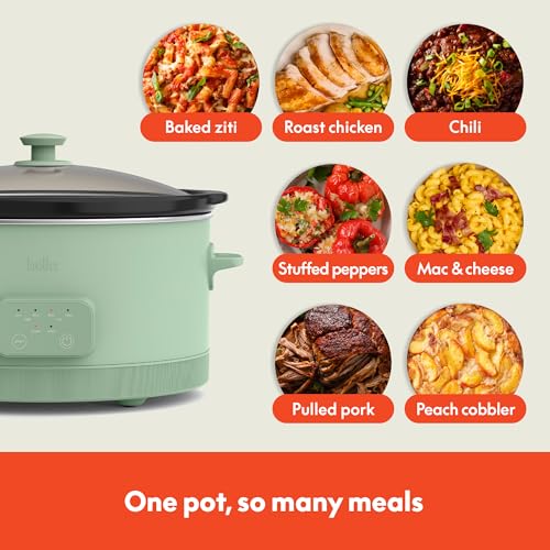6 Qt Programmable Slow Cooker - Seaglass Non-Toxic Ceramic Coating