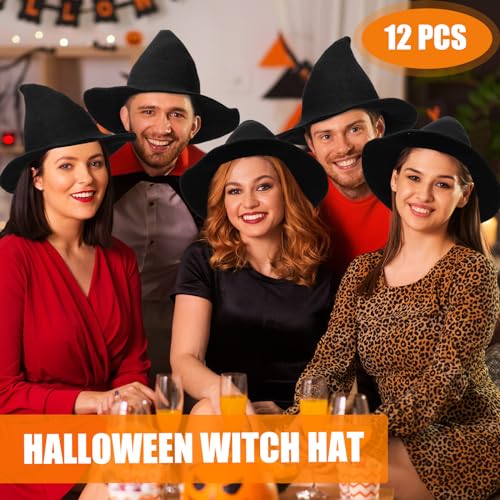 Halloween Witch Hat Knitted Witch Cap for Women - 12 Pack