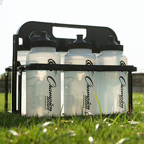 Champion Sports Quart Plastic Water Bottle Set with Collapsible Carrier