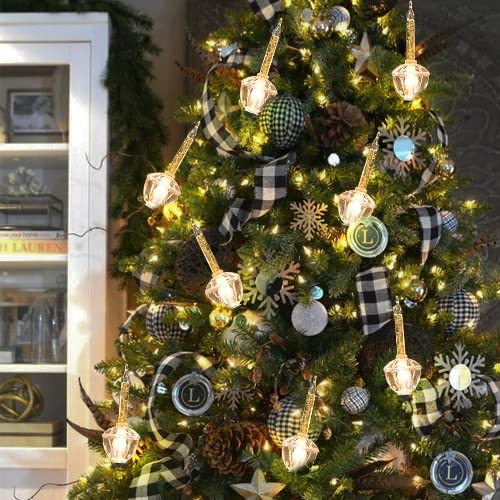 Couah Gold Glitter Bubble Lights String 9ft LEDs with 10 Bulbs (1 Spare) - 9 Lights Gold Variant