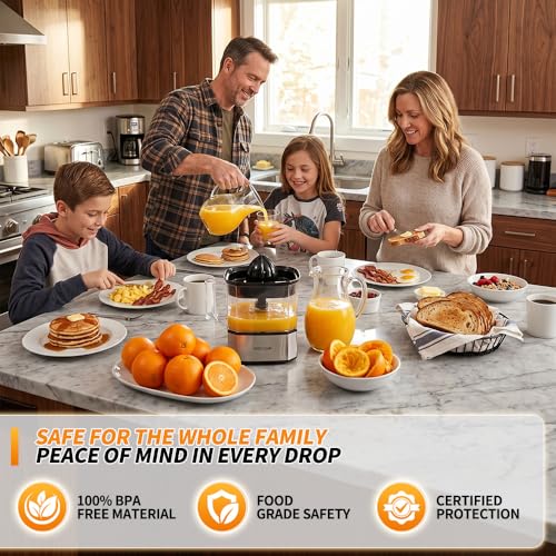 Astralship Stainless Steel Electric Citrus Juicer Machine with 24oz Pitcher & Dual Cones - Silver