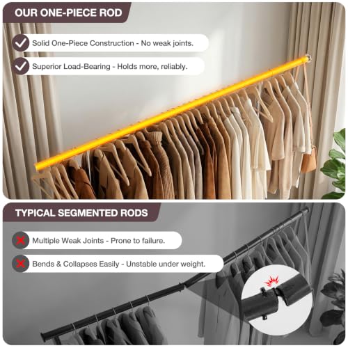 Heavy Duty Clothes Rack Extra Large Silver Load 650 LBS with 2 Shelves & Wheels