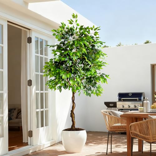 Erimda 7ft Artificial Ficus Tree for Home & Office Decor Faux Silk Plants