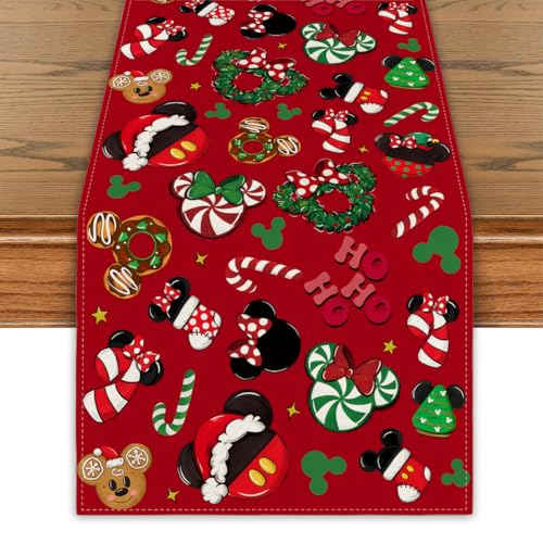 Yarcooly Red-Green 13x72 Inch Christmas Table Runner for Holiday Decor