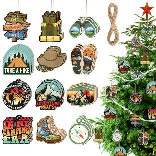 Vercraft 36-Piece Hiking Christmas Ornaments Set with 12 Styles