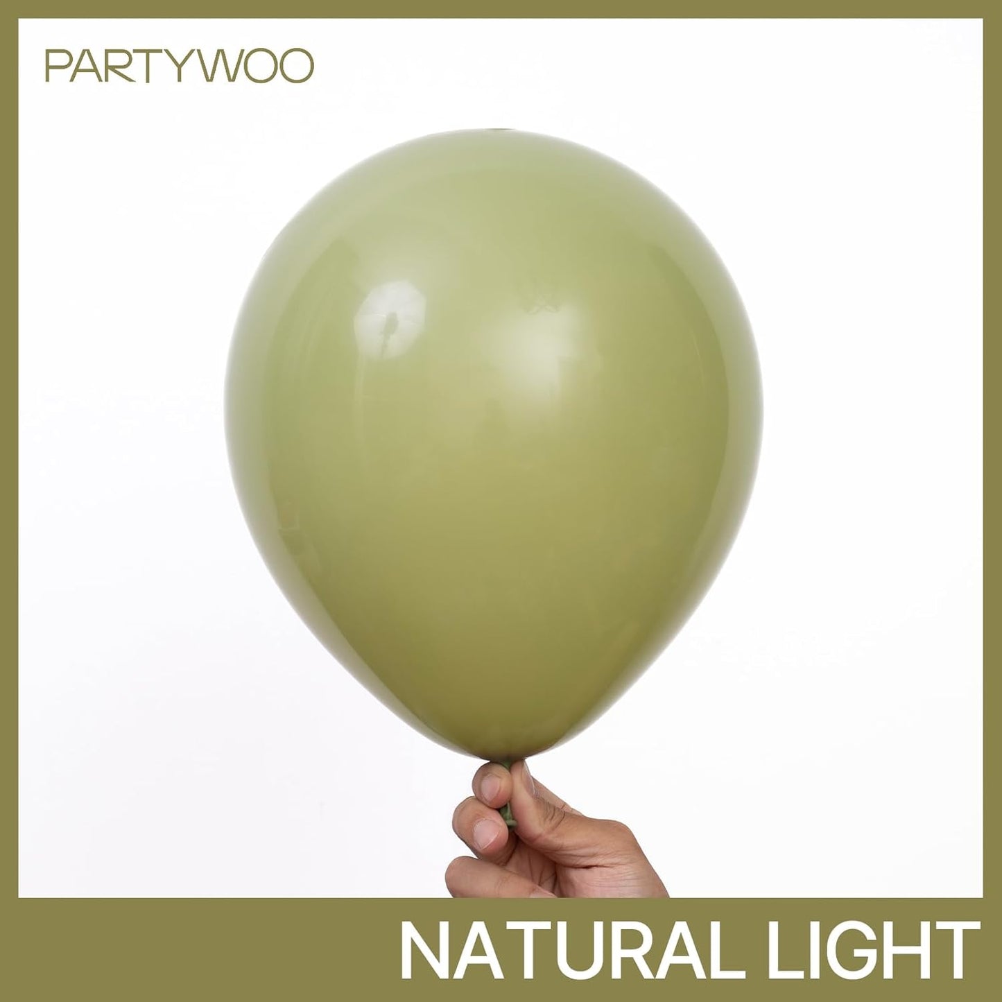 PartyWoo Sage Green Balloon Arch Kit - 127 Pcs in Various Sizes for Wedding & Birthday Decor | Olive Boho Theme