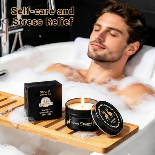 Christmas Gift Box for Men - 8-Piece Holiday Gift Set with Tumbler, Wallet, Socks & More