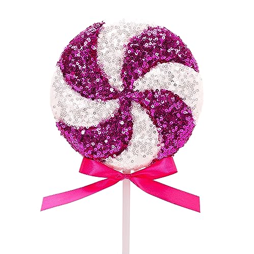 Giant 36cm Sparkly Sequin Lollipop Christmas Decoration - 11 Colors Available