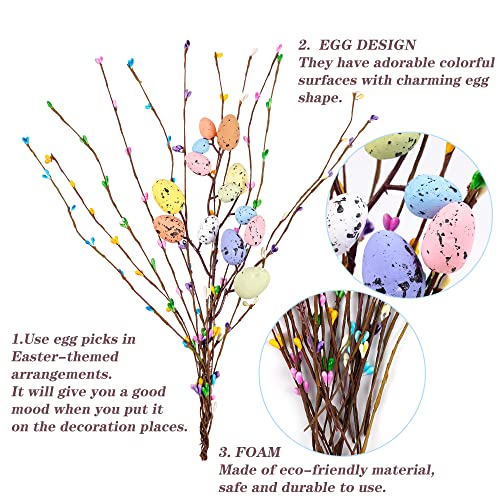 Shitailu Artificial Easter Spray Vine with Pastel Easter Eggs and Berries- Decorative Spring Floral Stems-Easter Egg Twig Branches for Floral Arrangement-Centerpiece Wreath Decoration (26 Pcs)