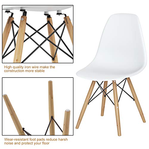 GIANTEX White Dining Chairs Set of 2 - Solid Wood, Ergonomic, Assembled