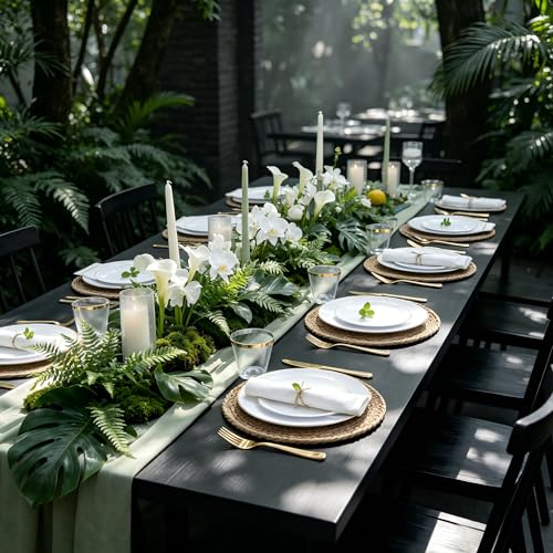 50 Guests Round Gold Disposable Dinnerware Set - Plates, Cups, Silverware & Napkins