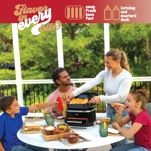 Kusini Hot Dog Food Steamer Machine with Bun Warmer - 24 Hot Dogs & 12 Buns Capacity