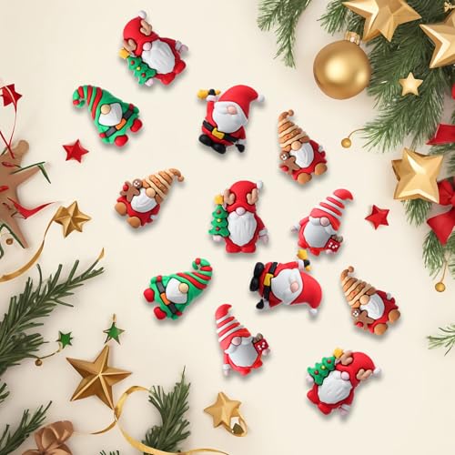 50 Pcs Christmas Mini Gnomes Xmas - Var 50/Xmas, PVC Santa Folk Figurines 3x2 cm