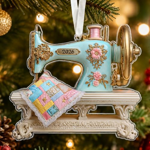 Pawzity 06 Sewing Machine Ornament for Christmas - Quilting & Sewing Gifts