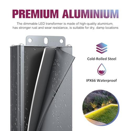 120W IP66 Triac Dimmable LED Driver - AC 120V to 24V Power Supply, Full Range Flicker-Free Dimming