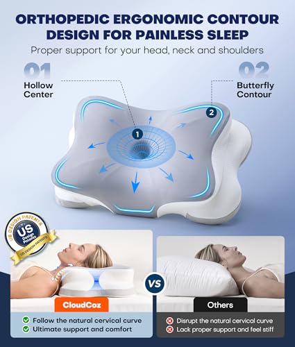 Ultra Pain Relief Cervical Neck Pillow for Sleeping, 5X Support