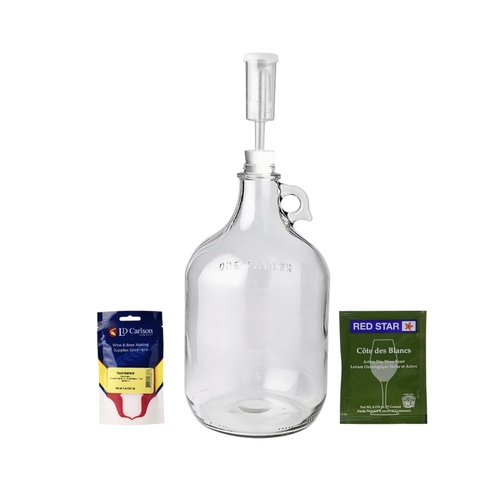 FastRack - Shepherd Made Mead Making Kit - 1 Gallon Jug Fermentation Set with Clear Glass Fermentation Jar, 3pc Airlocks, Rubber Stopper, Yeast Nutrient & Mead Yeast for Home Brewing