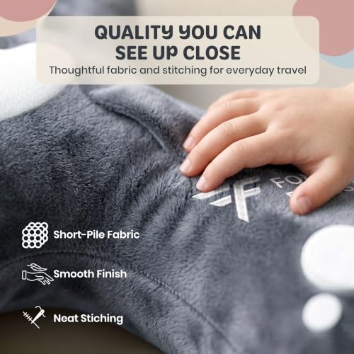 Kids Car Sleeping Pillow Roxy the Dog H-Shaped Neck & Back Support Grey