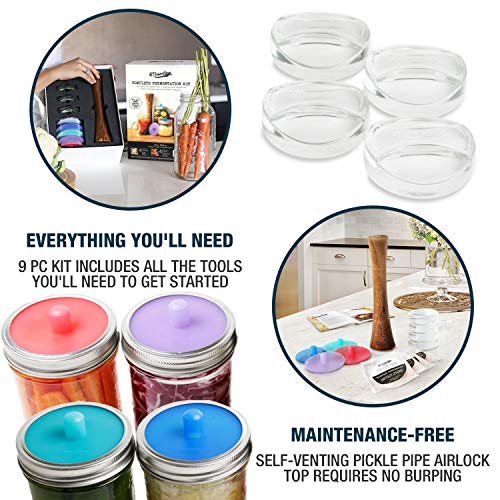 Masontops Wide Mouth Mason Jar Fermentation Kit for Pickles Sauerkraut & Kimchi