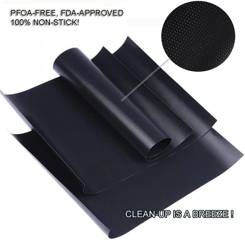 Skiennix Heavy-Duty Teflon Oven Liners - 5 Pack Reusable BBQ Grill Mats for Gas & Electric Ovens