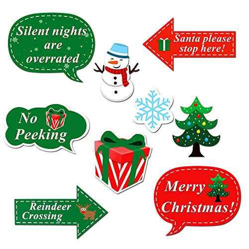 Christmas Photo Booth Props Kit(47Pcs), Konsait DIY Christmas Photo Booth with Stick Funny Xmas Selfie Props Accessories for Adults Kids for Christmas Theme Party Favors Decorations Decor Supplies