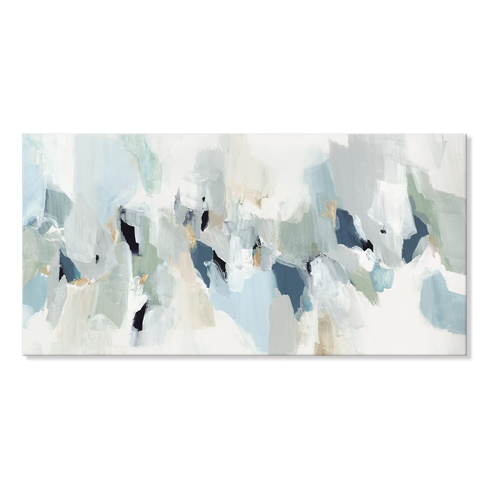 7Fisionart Navy Blue Canvas Wall Art for Living Room Grey Abstract Paintings Picture Large Framed Artwork for Bedroom Office Wal Decor Ready to Hang 40" x 20"