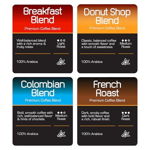 Roast Ridge 100-Pack Single Serve Coffee Pods for Keurig - Variety Pack, Light to Dark Roasts