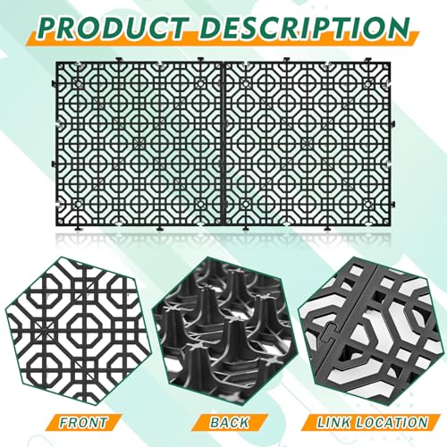 Interlocking Ground Protection Mats 15.7 x 15.7 in - 10 Pack Heavy Duty Lawn Grid