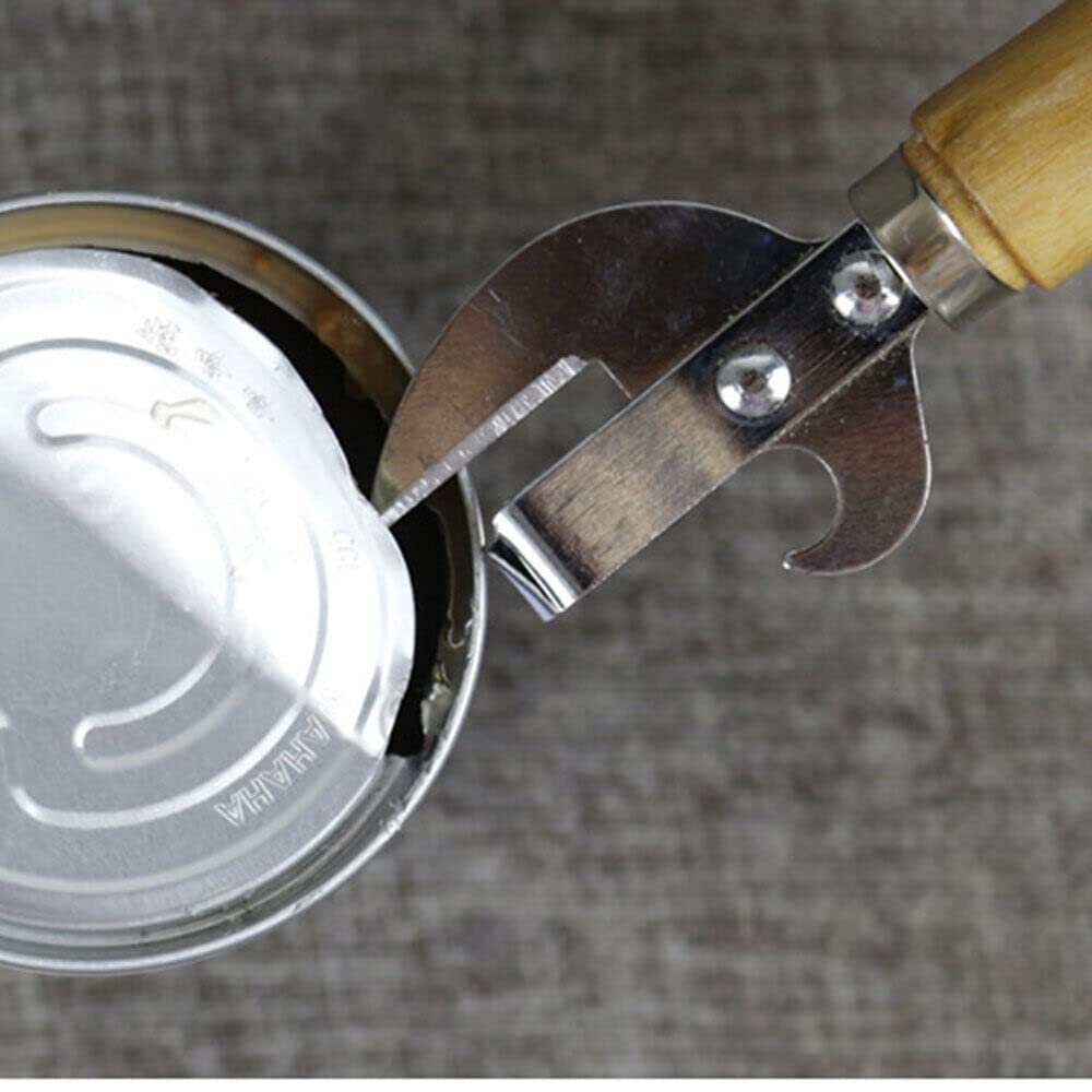 TEAMWILL 2pcs Stainless Steel Traditional Old Fashion Stab Can & Tin Opener and Corkscrew