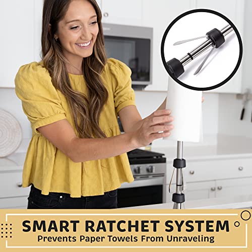 Heavy-Duty Stainless Steel Paper Towel Holder with Suction Cups - Silver