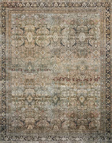 Loloi Layla Olive Charcoal 5' x 7'6" Area Rug - Traditional Boho Design